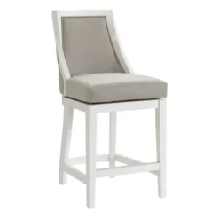 Bar Stools & Counter Height Stools-Kirkland's Home White And Swivel Counter Stools, Set Of 2 Gray