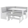 Dining Sets-Kirkland's Home White And Upholstered 3-Pc Dining Nook Set Gray