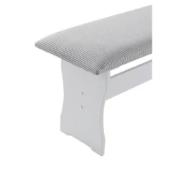 Dining Sets-Kirkland's Home White And Upholstered 3-Pc Dining Nook Set Gray