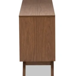Dressers & Chests-Kirkland's Home White And Walnut Mid-Century 6-Drawer Dresser