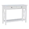 Entryway Furniture-Kirkland's Home White Antique Pine X Console Table