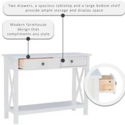 Entryway Furniture-Kirkland's Home White Antique Pine X Console Table