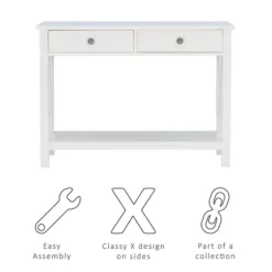 Entryway Furniture-Kirkland's Home White Antique Pine X Console Table