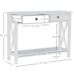 Entryway Furniture-Kirkland's Home White Antique Pine X Console Table