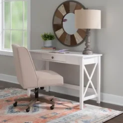 Office Furniture-Kirkland's Home White Antique Pine X Frame Desk