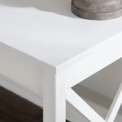 Office Furniture-Kirkland's Home White Antique Pine X Frame Desk