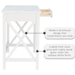 Office Furniture-Kirkland's Home White Antique Pine X Frame Desk