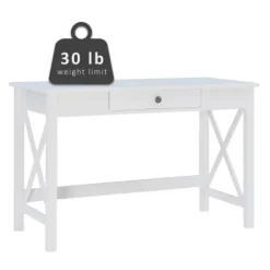 Office Furniture-Kirkland's Home White Antique Pine X Frame Desk