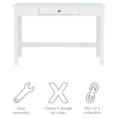 Office Furniture-Kirkland's Home White Antique Pine X Frame Desk