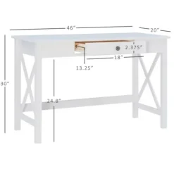 Office Furniture-Kirkland's Home White Antique Pine X Frame Desk