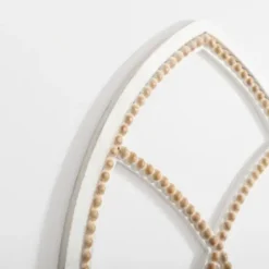 Wall Plaques-Kirkland's Home White Beaded Wood Arched Wall Plaque White/Tan