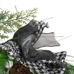 Arrangements & Greenery-Kirkland's Home White Berries & Houndstooth Bows Christmas Garland Green/White/Black