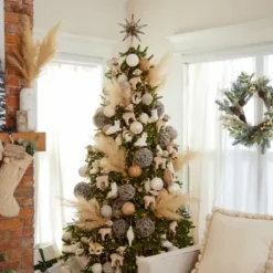 Wreaths-Kirkland's Home White Berry Pinecone Spiral Wreath Green/White/Brown