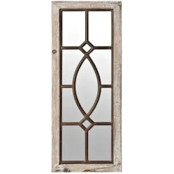 Decorative Mirrors-Kirkland's Home White Distressed Panel Wall Mirror