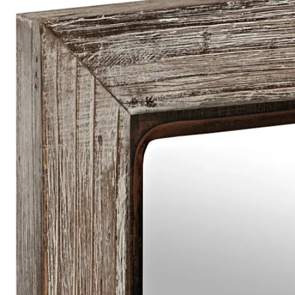 Decorative Mirrors-Kirkland's Home White Distressed Panel Wall Mirror
