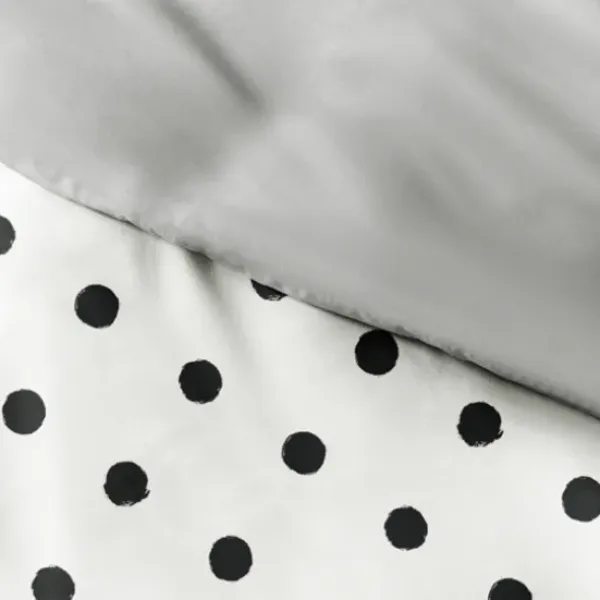 Duvets-Kirkland's Home White Dotted Reversible 2-Pc. Twin Duvet Cover Set White/Gray