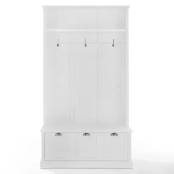 Entryway Furniture-Kirkland's Home White Ellison Hall Tree With Storage Bench