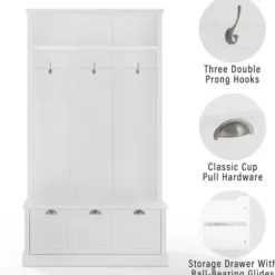Entryway Furniture-Kirkland's Home White Ellison Hall Tree With Storage Bench