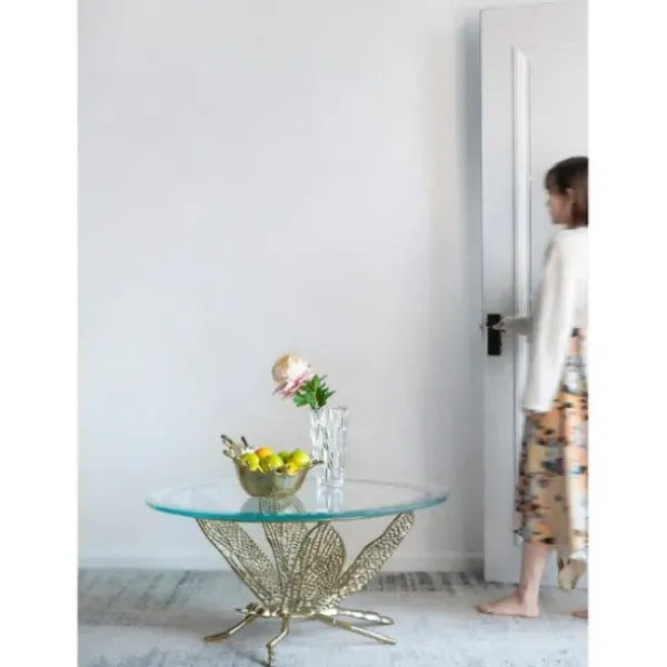 Decorative Trays-Kirkland's Home White Enameled Round Mango Wood Tray Tan/White
