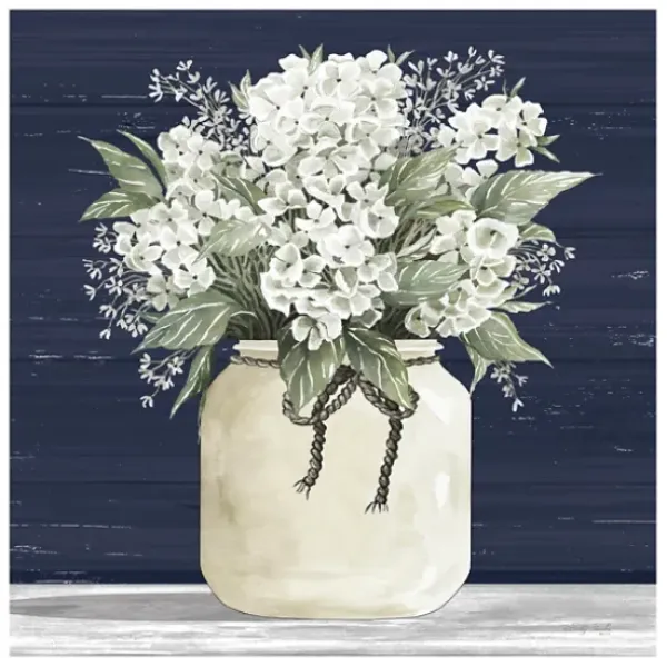 Canvas Art-Kirkland's Home White Flowers Ii Giclee Canvas Print, 30X30 In. Blue/White