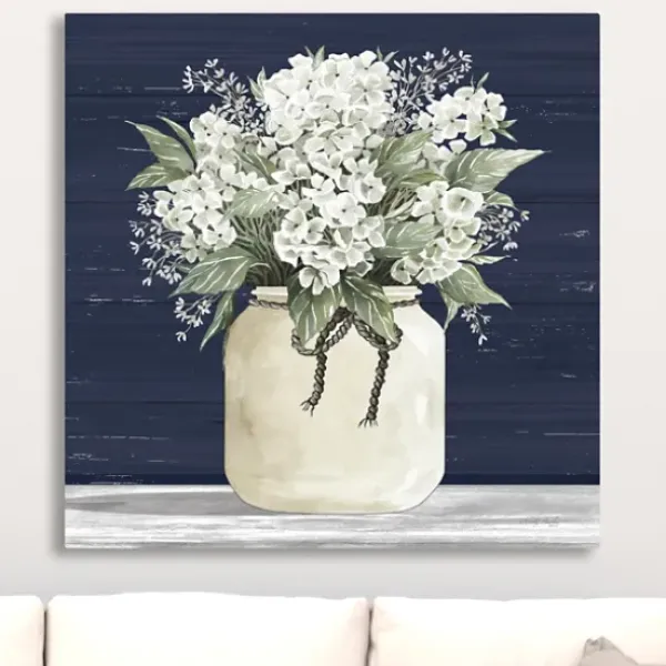 Canvas Art-Kirkland's Home White Flowers Ii Giclee Canvas Print, 30X30 In. Blue/White