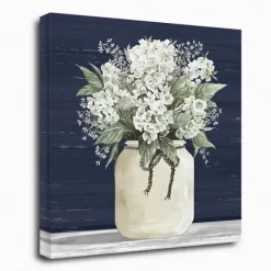Canvas Art-Kirkland's Home White Flowers Ii Giclee Canvas Print, 30X30 In. Blue/White