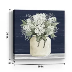 Canvas Art-Kirkland's Home White Flowers Ii Giclee Canvas Print, 30X30 In. Blue/White