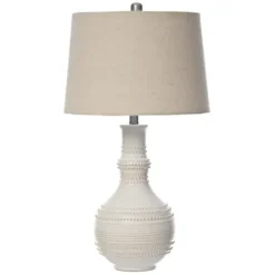 Table Lamps-Kirkland's Home White Glaze Serenia Ceramic Table Lamp Ivory