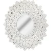 Decorative Mirrors-Kirkland's Home White Handcarved Mandala Circle Wall Mirror