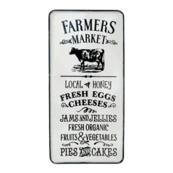 Wall Quotes & Signs-Kirkland's Home White Iron Farmer'S Market Wall Plaque White/Black