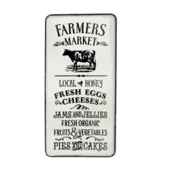 Wall Quotes & Signs-Kirkland's Home White Iron Farmer'S Market Wall Plaque White/Black