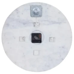 Clocks-Kirkland's Home White Marble And Gold Accent Wall Clock, 15 In.