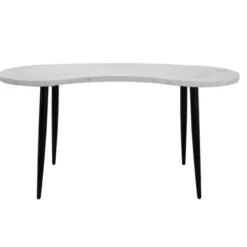 Office Furniture-Kirkland's Home White Marble Kidney Shaped Desk