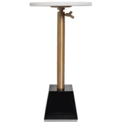 Accent & End Tables-Kirkland's Home White Marble Top Tapered Base Accent Table, 12 In.