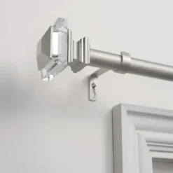 Curtain Rods & Hardware-Kirkland's Home White Mirrored Mosaic Curtain Rod, 120 In.