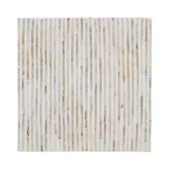 Accent & End Tables-Kirkland's Home White Mother Of Pearl Striped Side Table White/Ivory