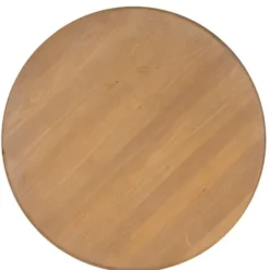 Dining Tables-Kirkland's Home White Natural Top Pedestal Dining Table