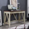 Office Furniture-Kirkland's Home White Oak Farmhouse A-Frame Desk With Brown Top