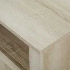 Tv Stands & Media Consoles-Kirkland's Home White Oak Grooved Door Corner Tv Stand Ivory