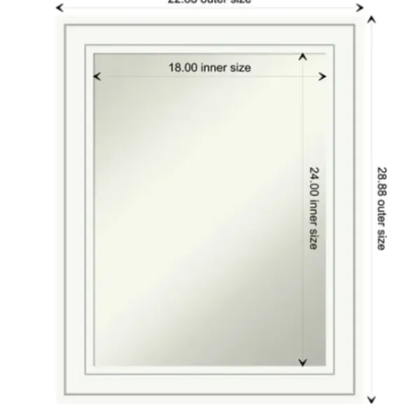 Decorative Mirrors-Kirkland's Home White Raised Frame Wall Mirror