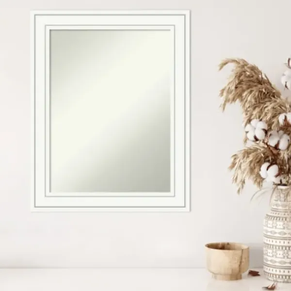 Decorative Mirrors-Kirkland's Home White Raised Frame Wall Mirror