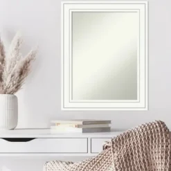 Decorative Mirrors-Kirkland's Home White Raised Frame Wall Mirror