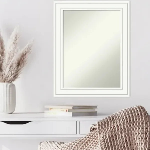 Decorative Mirrors-Kirkland's Home White Raised Frame Wall Mirror