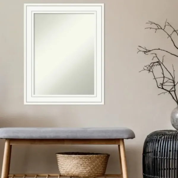 Decorative Mirrors-Kirkland's Home White Raised Frame Wall Mirror