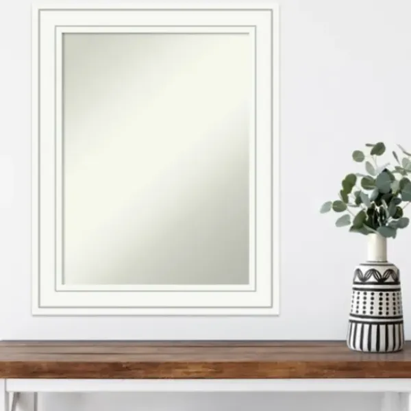 Decorative Mirrors-Kirkland's Home White Raised Frame Wall Mirror