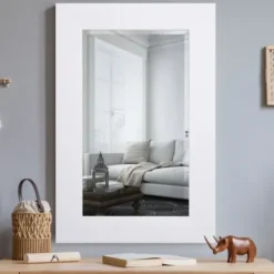 Framed Mirrors-Kirkland's Home White Rectangular Frame Wall Mirror
