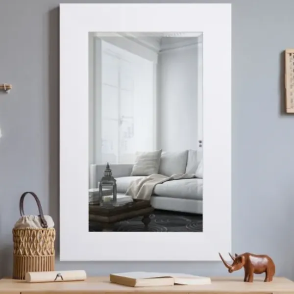 Framed Mirrors-Kirkland's Home White Rectangular Frame Wall Mirror