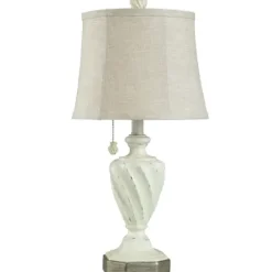 Table Lamps-Kirkland's Home White Resin Swirl Table Lamp Tan