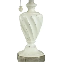 Table Lamps-Kirkland's Home White Resin Swirl Table Lamp Tan