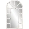 Decorative Mirrors-Kirkland's Home White Rustic Windowpane Arch Mirror